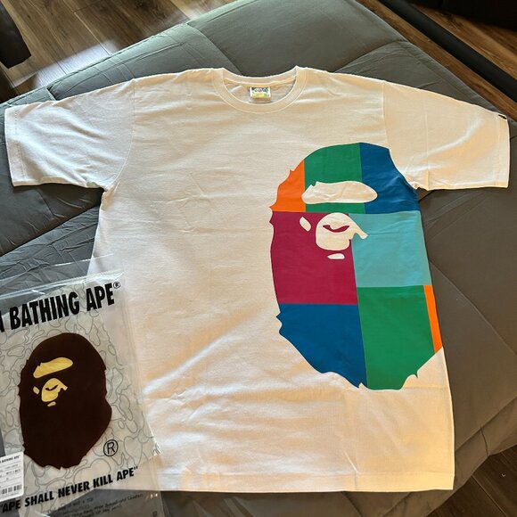 Authentic BAPE® Big Ape Head T-Shirt -Men's XL (White) BRAND NEW IN PACKAGE